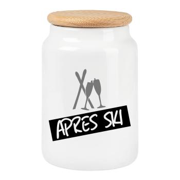 Apres SKi - Keksdose mit Holzdeckel - Weiß - Vorne
