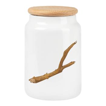 une branche cassée d’un arbre - Boîte à biscuits avec couvercle en bois - blanc - Devant
