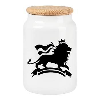Lion of Judah - Keksdose mit Holzdeckel - Weiß - Vorne