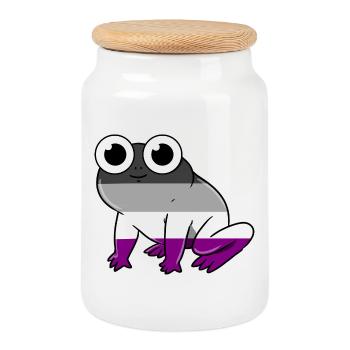Asexueller Frosch Asexuelles - Keksdose mit Holzdeckel - Weiß - Vorne