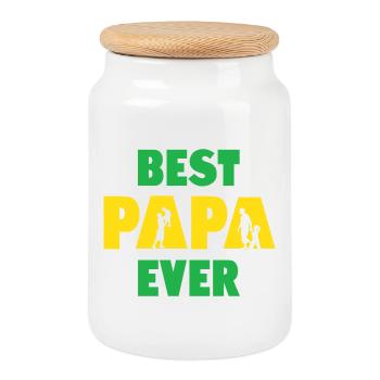 Bester Papa aller Zeiten - Keksdose mit Holzdeckel - Weiß - Vorne