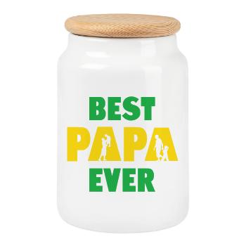 Bester Papa aller Zeiten - Keksdose mit Holzdeckel - Weiß - Vorne