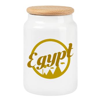 Egypt Ägypten Pyramiden Kairo Sommer Geschenkidee - Keksdose mit Holzdeckel - Weiß - Vorne