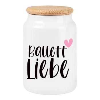 Ballett Liebe Ballerina Balletttänzerin Geschenk - Keksdose mit Holzdeckel - Weiß - Vorne