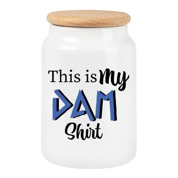 This is my DAM shirt - Percy Jackson inspired art - Cookie Jar with Wooden Lid - white - Front