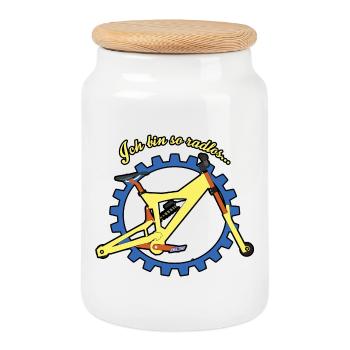 Je suis tellement sans roues - Boîte à biscuits avec couvercle en bois - blanc - Devant