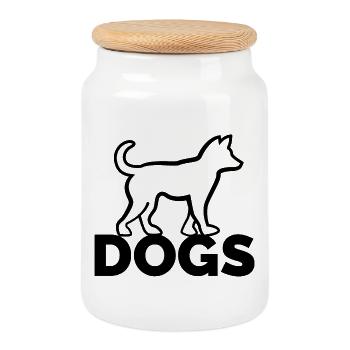 dogs dog Hund Hunde Team Symbol Icon Tiere Grafik - Keksdose mit Holzdeckel - Weiß - Vorne
