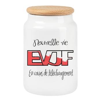 EVJF - Boîte à biscuits avec couvercle en bois - blanc - Devant