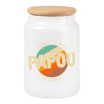 Papuan the legend - Cookie Jar with Wooden Lid - white - Front