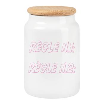 Maman Humour Cadeau - Règle - Femme Humoristique - Boîte à biscuits avec couvercle en bois - blanc - Devant
