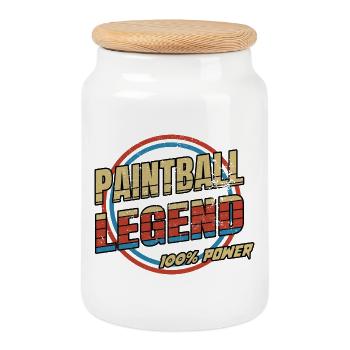 Paintball Legende Sport Design - Keksdose mit Holzdeckel - Weiß - Vorne
