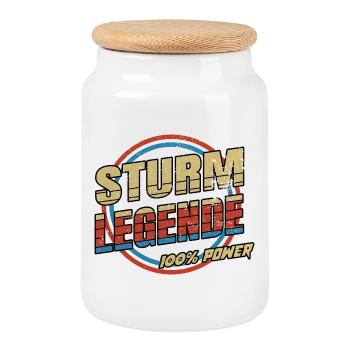Sturm Legende - Keksdose mit Holzdeckel - Weiß - Vorne