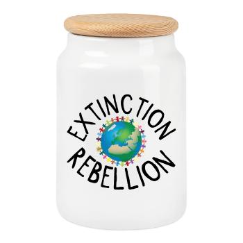 Extinction Rebellion Menschenkette schwarz - Keksdose mit Holzdeckel - Weiß - Vorne
