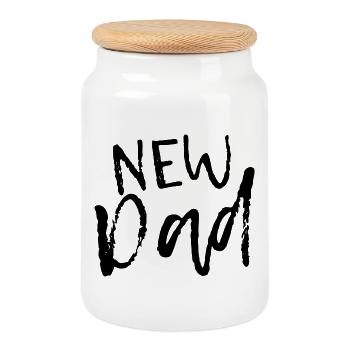 New Dad - annonce pour les nouveaux papas - Boîte à biscuits avec couvercle en bois - blanc - Devant