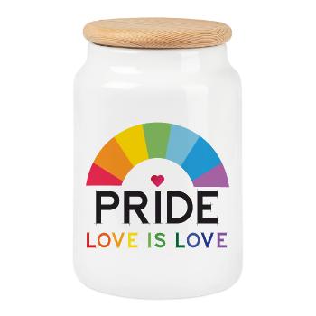 Stolz - Liebe ist Liebe. - Keksdose mit Holzdeckel - Weiß - Vorne