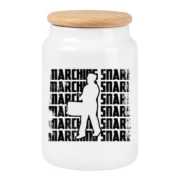 Tambours de marche - Boîte à biscuits avec couvercle en bois - blanc - Devant