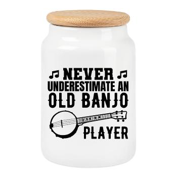 Banjo Opa - Keksdose mit Holzdeckel - Weiß - Vorne
