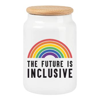 Pride Month LGBT - Die Zukunft ist inklusiv - Keksdose mit Holzdeckel - Weiß - Vorne