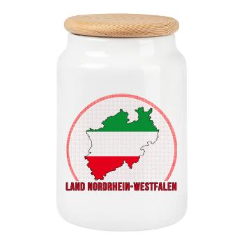 Land de Rhénanie-du-Nord-Westphalie Deutschland - Boîte à biscuits avec couvercle en bois - blanc - Devant