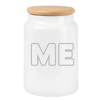 Me (dark) - Cookie Jar with Wooden Lid - white - Front