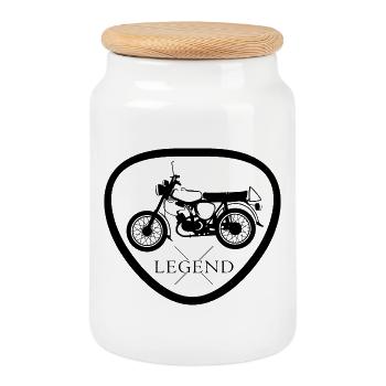 Légende Simson S50 S51 Symbole DDR Nostalgie icône - Boîte à biscuits avec couvercle en bois - blanc - Devant