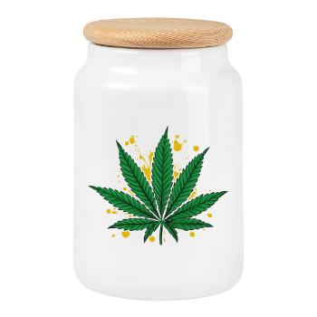 Cannabis Blatt Legalize 420 t-shirt Hanf Mode Weed - Keksdose mit Holzdeckel - Weiß - Vorne