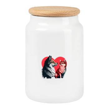 Mes Bébés Sont Mes Valentin - Boîte à biscuits avec couvercle en bois - blanc - Devant