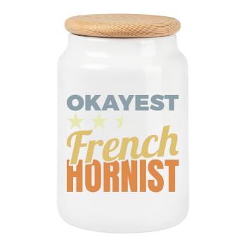 Average Horn Player - Cookie Jar with Wooden Lid - white - Front
