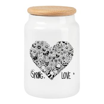 spring love - Keksdose mit Holzdeckel - Weiß - Vorne