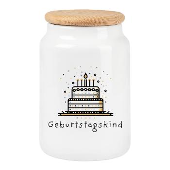 geburtstagskind geburtstag party feier my day - Keksdose mit Holzdeckel - Weiß - Vorne