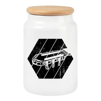 Tête de guitare - Boîte à biscuits avec couvercle en bois - blanc - Devant
