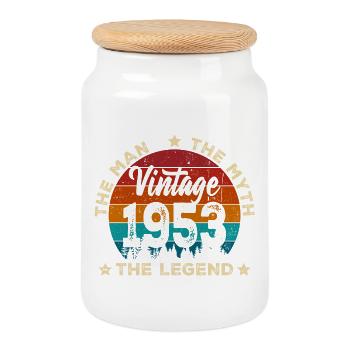 Vintage 1953 Legend Retro Tee - Cookie Jar with Wooden Lid - white - Front