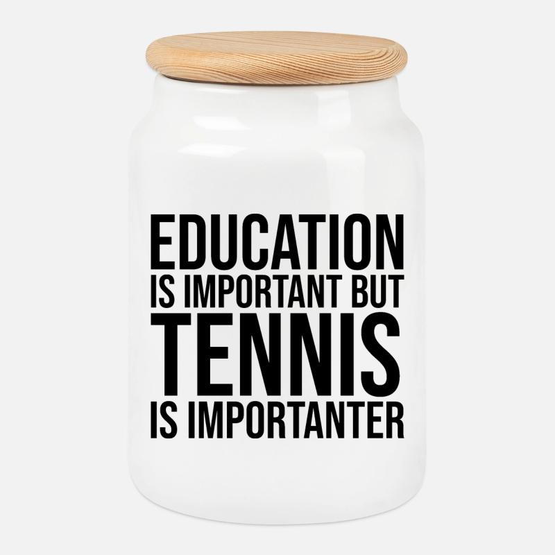 Tennis - Keksdose mit Holzdeckel - Weiß