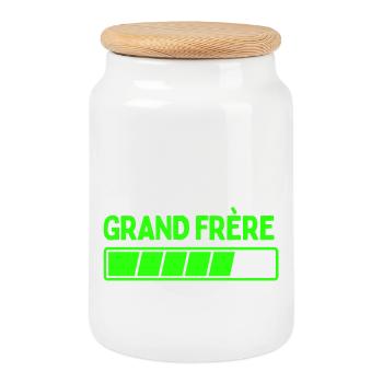 Bientôt grand frère - Boîte à biscuits avec couvercle en bois - blanc - Devant