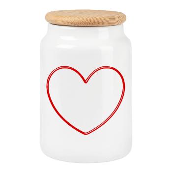 Cadeau de la Saint-Valentin La Saint-Valentin - Boîte à biscuits avec couvercle en bois - blanc - Devant