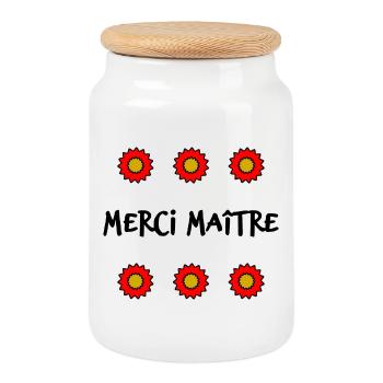 MEISTER. MEISTER. VIELEN DANK. DANKE, MEISTER. MEISTER - Keksdose mit Holzdeckel - Weiß - Vorne