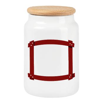Cadre en bois incurvé - Boîte à biscuits avec couvercle en bois - blanc - Devant