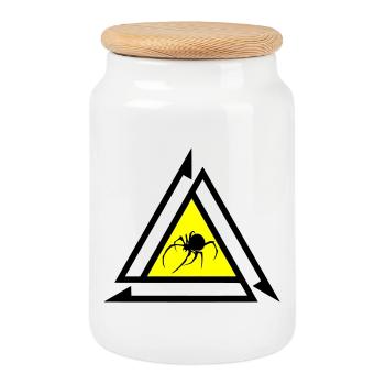 Spinne - Keksdose mit Holzdeckel - Weiß - Vorne