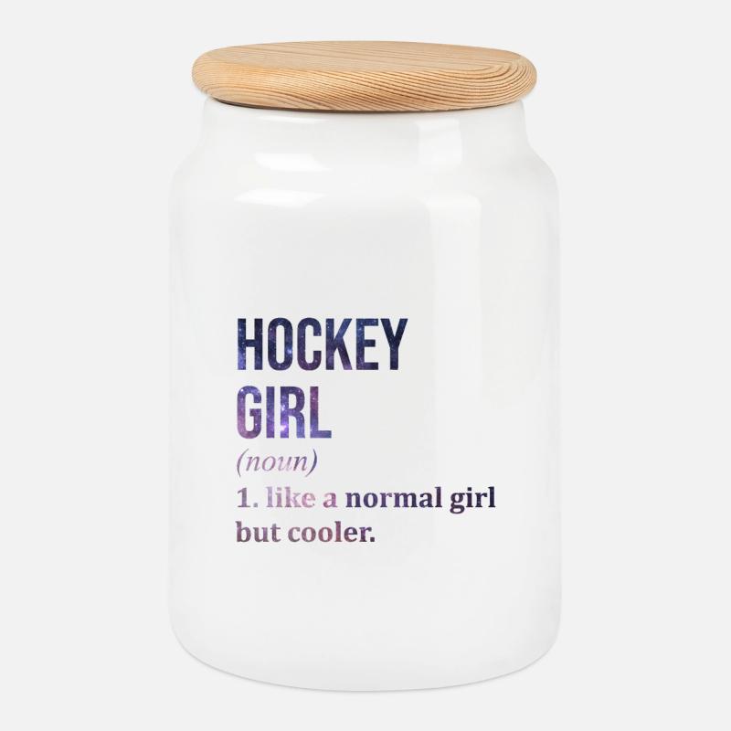 Hockey - Keksdose mit Holzdeckel - Weiß