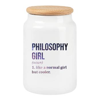 Philosophie - Keksdose mit Holzdeckel - Weiß - Vorne