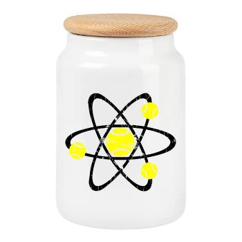 Tennis Physique Chemise Foncé - Boîte à biscuits avec couvercle en bois - blanc - Devant