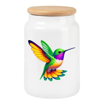 Kolibri - Keksdose mit Holzdeckel - Weiß - Vorne