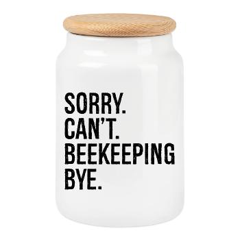 sorry can't beekeeping bye - Keksdose mit Holzdeckel - Weiß - Vorne