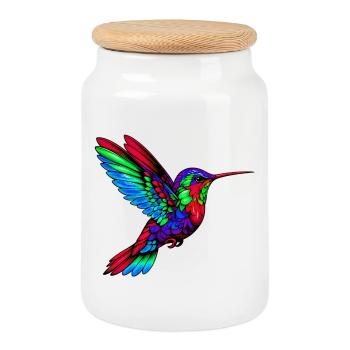 Kolibri - Keksdose mit Holzdeckel - Weiß - Vorne