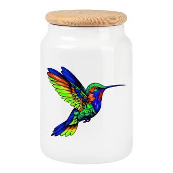 Kolibri - Keksdose mit Holzdeckel - Weiß - Vorne