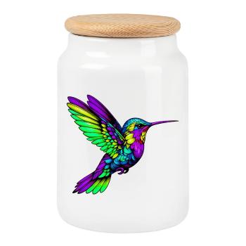 Kolibri - Keksdose mit Holzdeckel - Weiß - Vorne