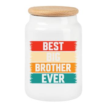 The Best Big Brother Ever! Best Big Brother Ever - Cookie Jar with Wooden Lid - white - Front