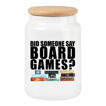 Did someone say board games? Board - Cookie Jar with Wooden Lid - white - Front