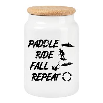 Surf trainer saying - Cookie Jar with Wooden Lid - white - Front