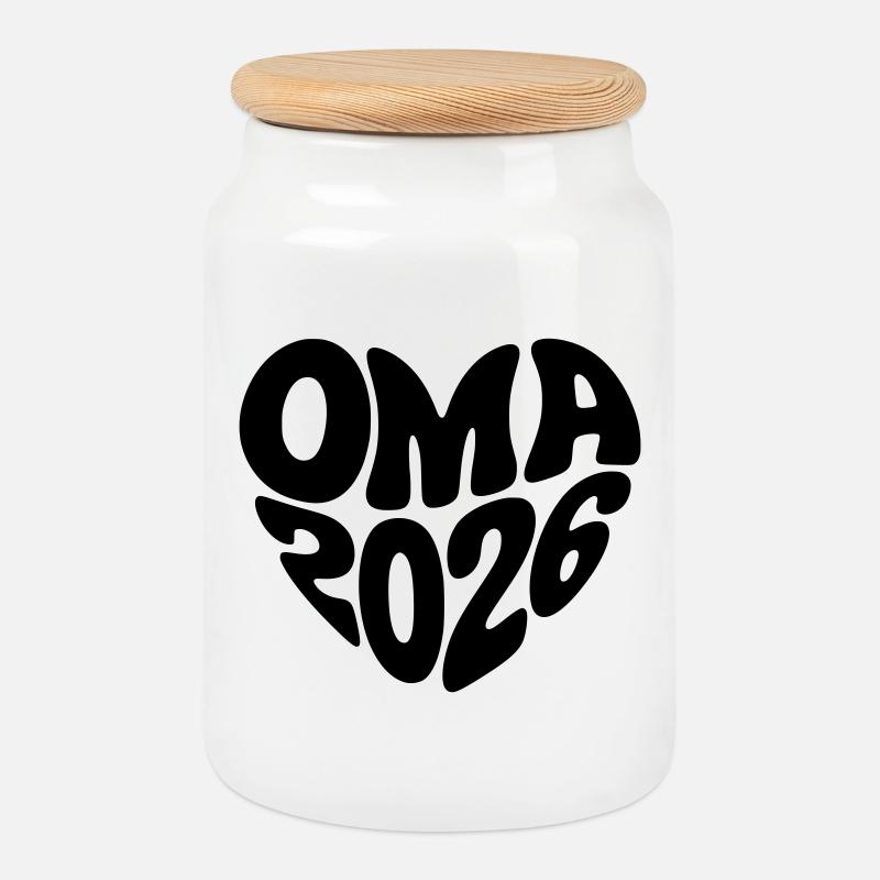 Oma 2026 - Keksdose mit Holzdeckel - Weiß